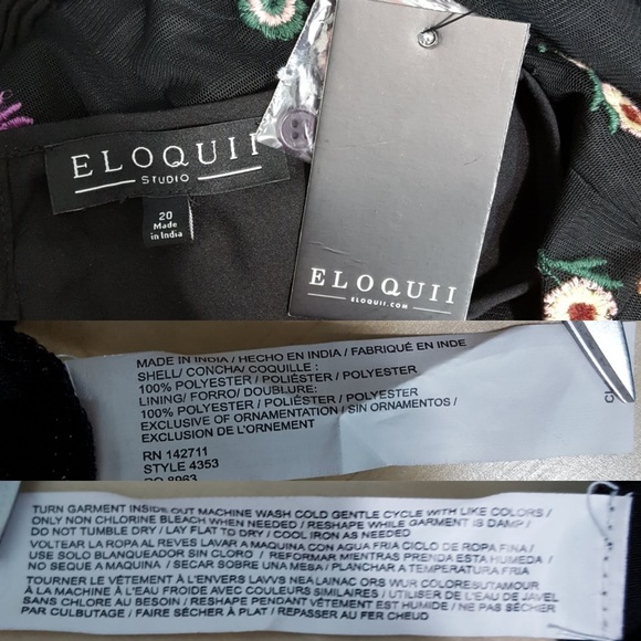 **NFS** ELOQUII Embroidered Fit & Flare Dress 20 - Picture 8 of 8